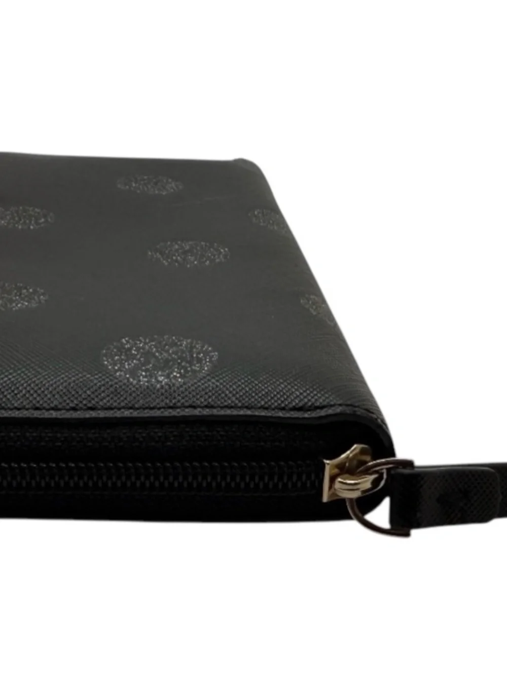 Kate Spade Women's Black Wallet with Silver Glitter Polka Dots
